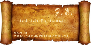 Friedrich Marianna névjegykártya